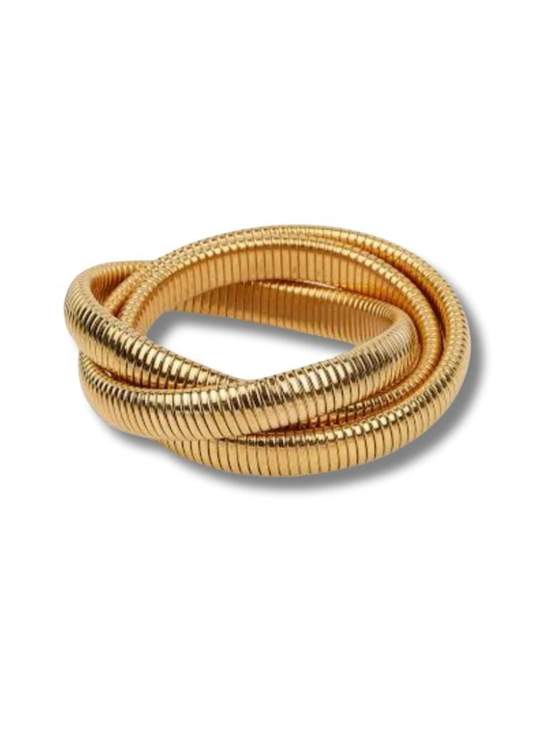 Rekhhta Essentials Cuff Golden Weave Bracelet