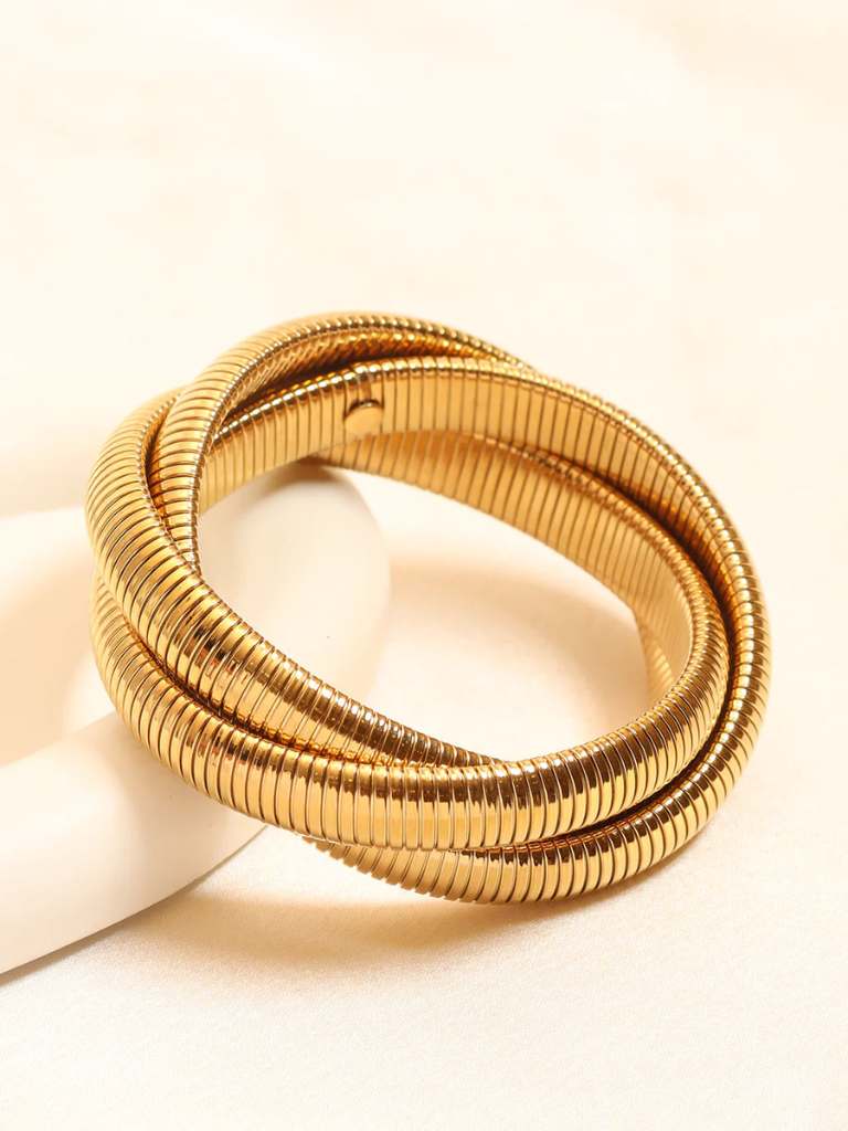 Rekhhta Essentials Cuff Golden Weave Bracelet