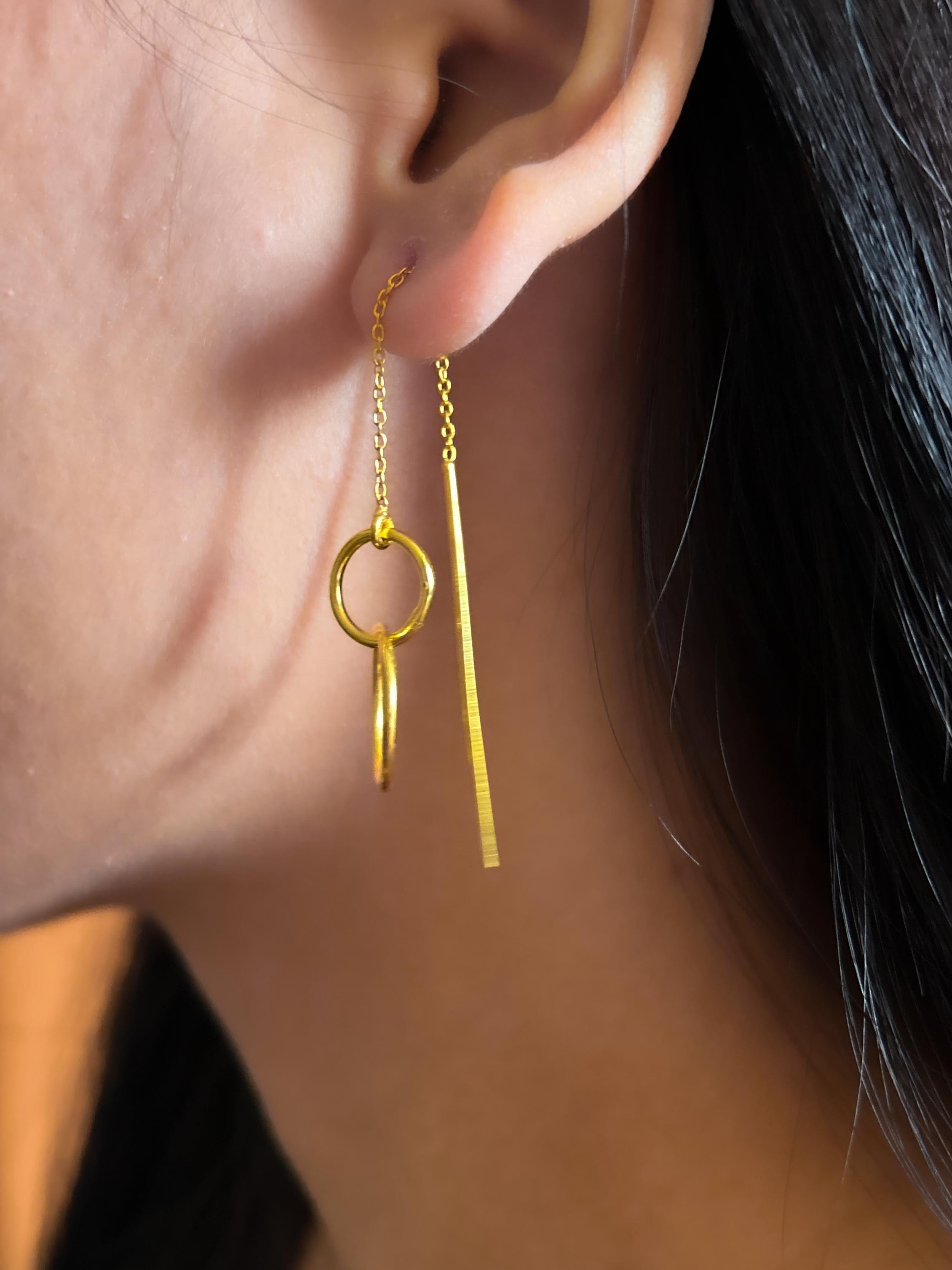 Rekhhta Essentials Earrings Orbit Threader Earrings