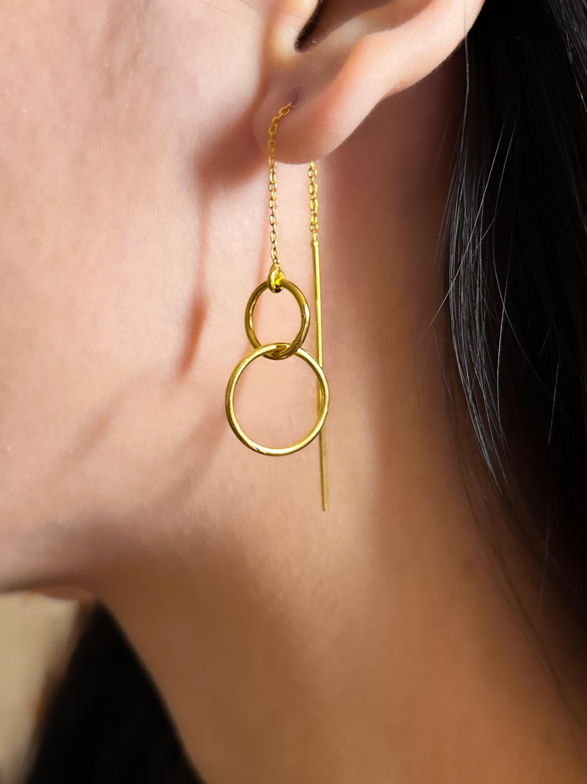 Rekhhta Essentials Earrings Orbit Threader Earrings