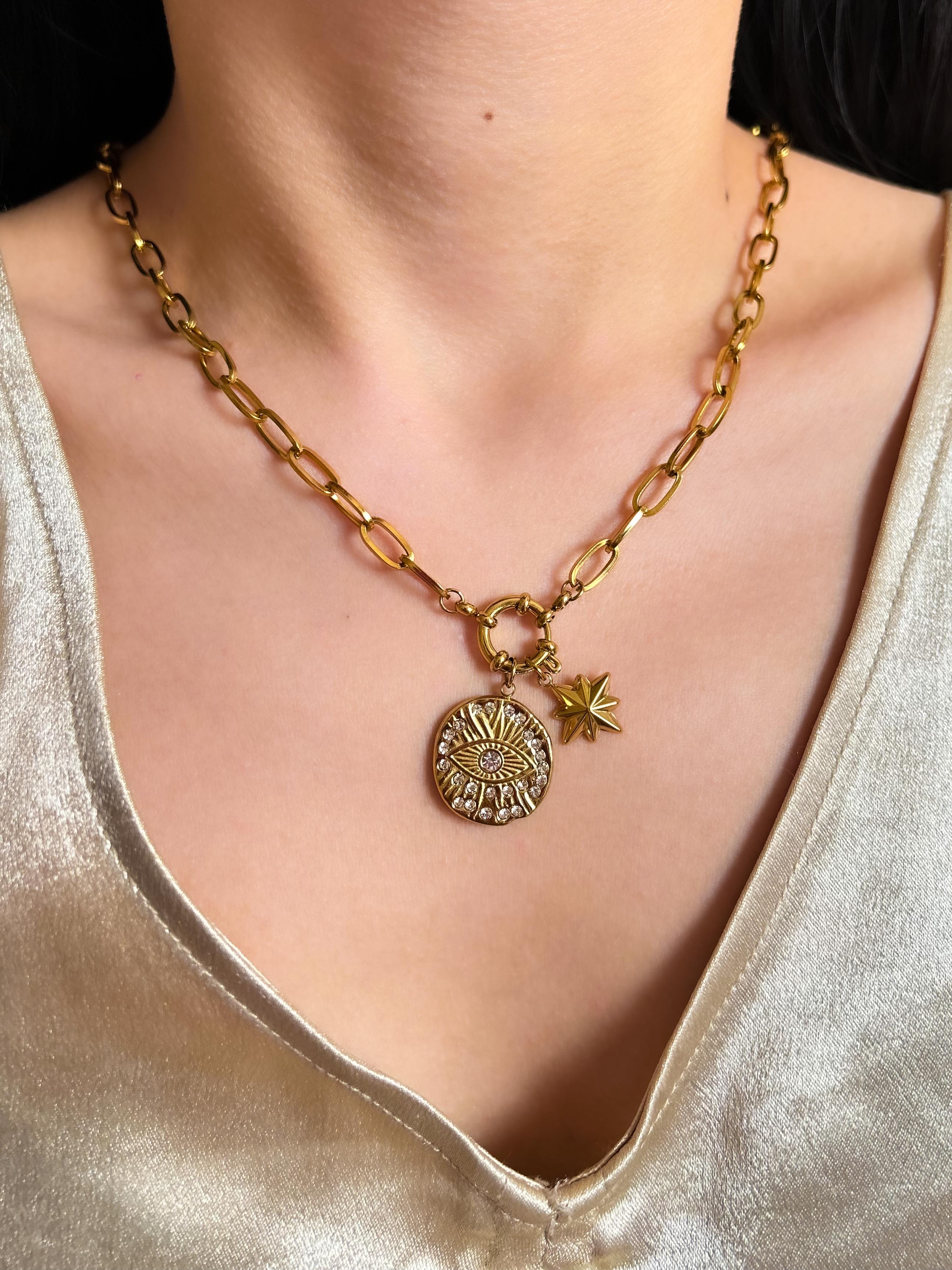 Rekhhta Essentials Necklace Celestial Eye Pendant Necklace