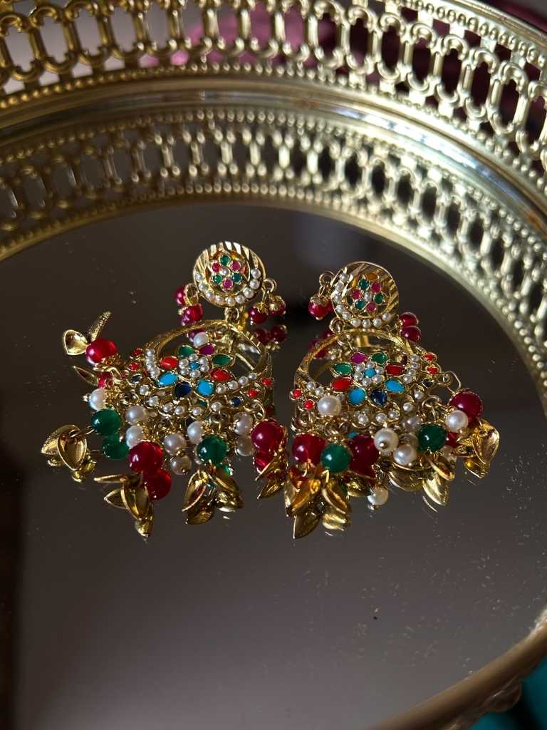 Rekhhta Indian Necklace Paakshi Jadau Earrings