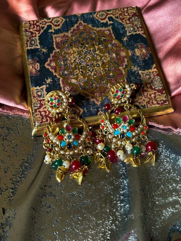 Rekhhta Indian Necklace Paakshi Jadau Earrings