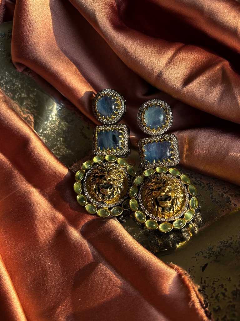 Rekhhta Indian Necklace Shahi Saphhire Earrings